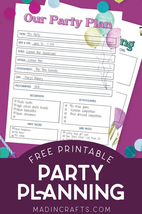 Are you looking for party planning printables to help make your next party the best yet? These two printables will take you from the brainstorming phase early on in the process to having a definitive plan before the party begins. Beer Tasting Party Printables, Free Printable Party Planner, Printable Beer Labels, Party Planning Printable, Spring Cleaning Checklist Printable, Diy Party Crafts, Parisian Party, High School Photos, Hand Lettering Styles