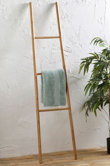 Bamboo Ladder, Colourful Bathroom, Bamboo Ladders, Towel Ladder, Double Towel Rail, Bamboo Towels, Bathroom Themes, Drawer Space, Wooden Ladder