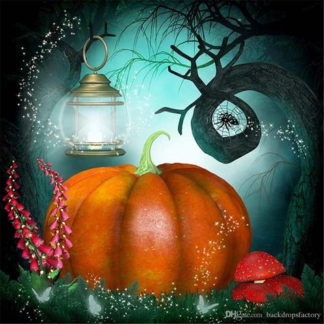 Pumpkin Photography, Moon Pumpkin, Spider House, Photo Studio Background, Pumpkin Tree, Fairy Tale Forest, Tree Mushrooms, Vinyl Photography, Autumn Fairy