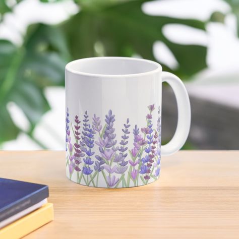 Painting Ideas Mugs, Ceramic Painting Ideas Mugs, Painting Of Lavender, Ceramic Painting Ideas, Diy Mug Designs, Painting Coffee, Ceramic Cafe, Purple Painting, Diy Pottery Painting