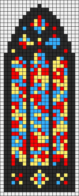 Alpha pattern #163256 | BraceletBook Stained Glass Alpha Pattern, Glass Bookmark, Pokemon Cross Stitch Patterns, Gothic Window, Pokemon Cross Stitch, Gothic Windows, Alpha Pattern, Alpha Patterns, Hama Beads