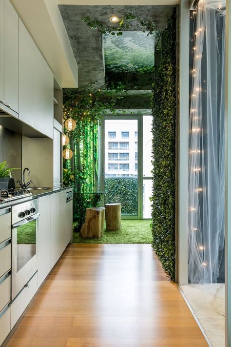 Forest & Heaven Themed Apartment in Melbourne CBD - Condominiums for Rent in Melbourne, Victoria, Australia - Airbnb Enchanted Forest House Interior, Melbourne Apartments, Forest Room Ideas, Enchanted Forest Bedroom, Indoor Forest, Forest Bedroom, Forest Room, Melbourne Victoria, A Log