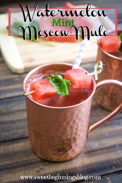 Watermelon And Mint, Watermelon Mint Salad, Watermelon Mint Lemonade, Mint Lemonade Recipe, Alcohol Beverages, Moscow Mule Recipe, Mint Simple Syrup, Friends Recipes, Mule Recipe