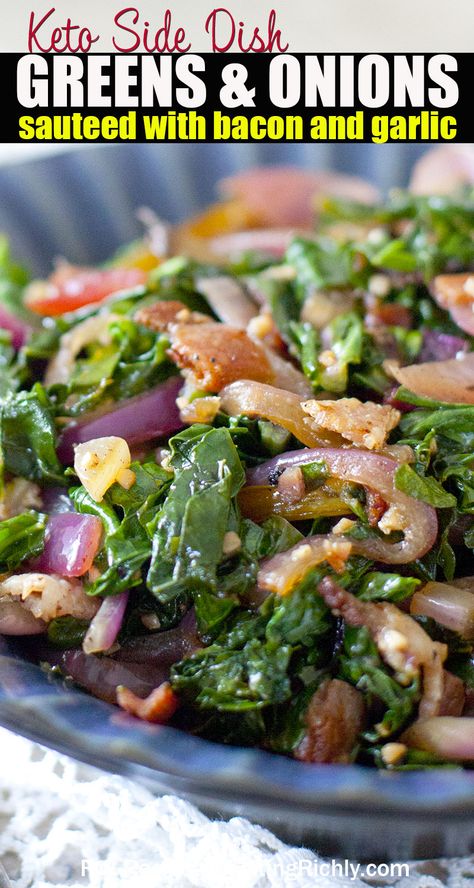 Collard Greens Aip, Kale And Bacon Recipes, Leafy Green Side Dishes, Keto Collard Greens Recipe, Green Cabbage Side Dish, Greens Side Dishes, Mustard Greens Recipe Healthy, Kale And Collard Greens Recipes, Recipes With Collard Greens