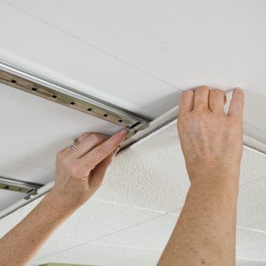 Ceiling Tile Installation: Comparing Your Options Basement Ceilings, Drop Ceiling Grid, Ceiling Tiles Basement, Covering Popcorn Ceiling, Metal Ceiling Tiles, Wood Plank Ceiling, Drop Ceiling Tiles, Drywall Ceiling, Armstrong Ceiling