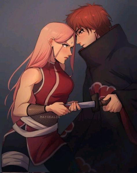 Sakura And Sasori, Sasuke And Sakura Love, Village Hidden In The Leaves, Sakura Vs Sasori, Sasori Sakura, Best Couples Costumes, Lies Of P, Ship Dynamics, The Butterfly Effect