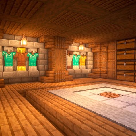 1,495 Likes, 6 Comments - ExecutiveTree-MinecraftBuilds (@executivetree) on Instagram: “Minecraft: Armory and Storage Design  Simple armory design with extra storage, using light sources…” Minecraft Storage, Minecraft Underground, Architecture Memes, Minecraft Houses Survival, Minecraft Interior, Minecraft Interior Design, Easy Minecraft Houses, Minecraft Bedroom, Cool Minecraft Houses