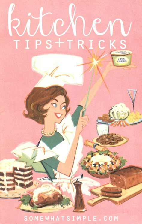 Happy Housewife, Vintage Housewife, Sour Cream Recipes, Kitchen Tips And Tricks, Mid Century Illustration, Vintage Cooking, Cooking Lessons, Deco Retro, Vintage Food