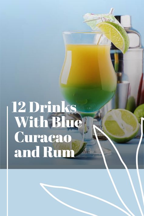 Rum and blue curacao blend seamlessly for cocktails that look as good as they taste. There’s a cocktail recipe for every occasion using simple ingredients you likely already have on hand! Explore some of the most popular drinks with blue curacao and rum. Drinks With Blue Curacao, Club Soda Drinks, Cocktails With Blue Curacao, Curacao Drink, Soda Drinks Recipes, Blue Curacao Drinks, Blue Hawaii Cocktail, Blue Curacao Liqueur, Rum Cocktails