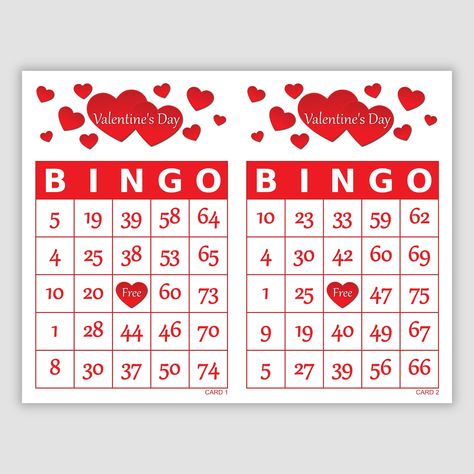 500 Valentines Day Bingo Cards Pdf Download, 1, 2, and 4 Per Page, Instant Printable Fun Party Game, Red Hearts - Etsy Canada Valentines Day Bingo, Bingo Cage, Custom Bingo Cards, Bingo Calls, Legal Terms, Online Bingo, Bingo Printable, Fun Party Games, Card Files