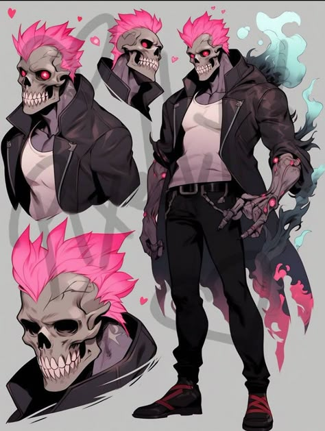 Skeleton Oc Male, Zombie Character Design Male, Skeleton Oc Art, Zombie Oc Male, Undead Oc, Skull Character Design, Skeleton Character Design, Comic Book Character Design, Skeleton Oc