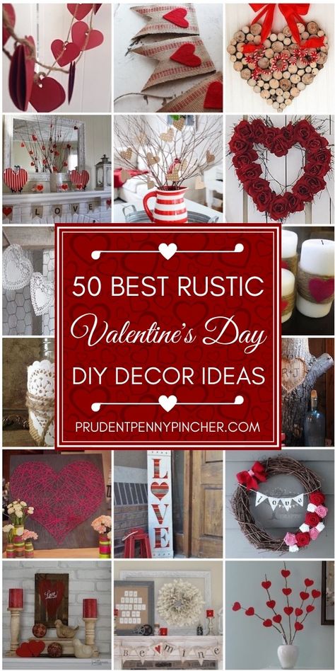 50 Best Rustic Valentine's Day Decor Ideas #valetines #valentinesdaydecorations #valentinecrafts #diy #crafts #homedecor Selamat Hari Valentine, Quotes Valentines Day, Saint Valentin Diy, Valentines Bricolage, Valentine's Day Decorations, Diy Valentine's Day Decorations, Rustic Valentine, Diy Valentines Decorations, Diy Event