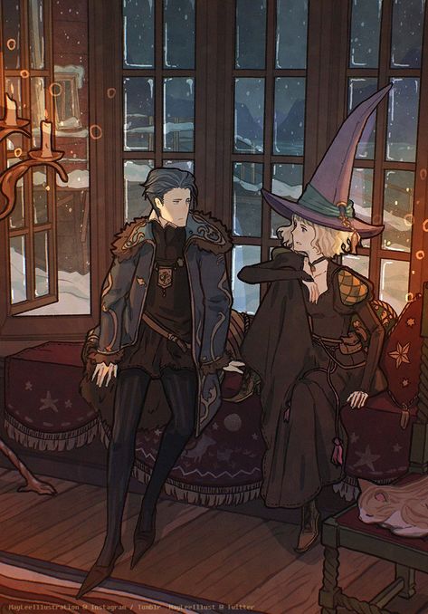 May Lee Illustration (@MayLeeIllust) / Twitter Knight And Witch Couple, Knight And Witch, Forgotten Creatures, Urban Witchcraft, Witch Couple, Beautiful Witches, Fantasy Ideas, Halloween Things, Detailed Art