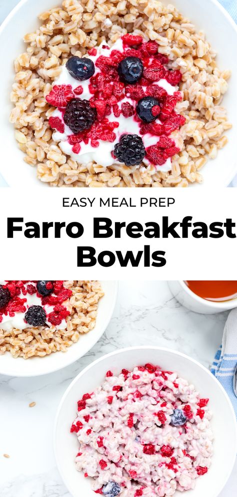 Farro Breakfast, Easy Breakfast Meal Prep, Ancient Grains Recipes, Breakfast Alternatives, Farro Recipes, Breakfast Bowls Recipe, Grain Recipes, Easy To Make Breakfast, Breakfast Meal