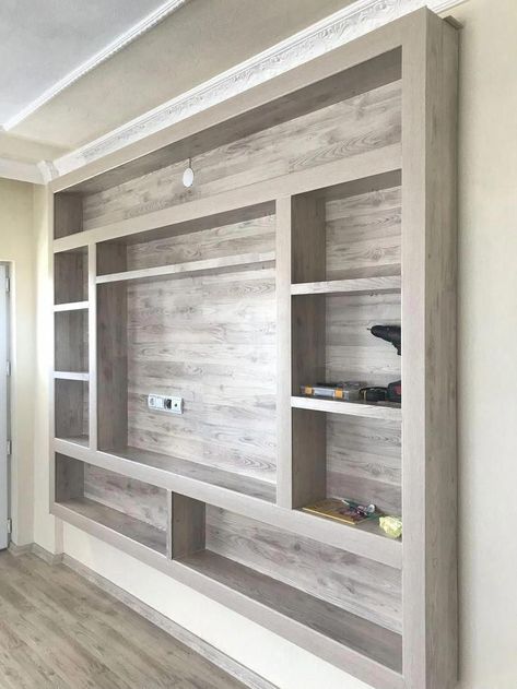 Wall Unit Designs, Bookcase Wall Unit, Living Room Entertainment Center, Table Cabinet, Living Room Entertainment, Bookcase Wall, Modern Bookcase, Living Room Tv Wall, Living Room Diy