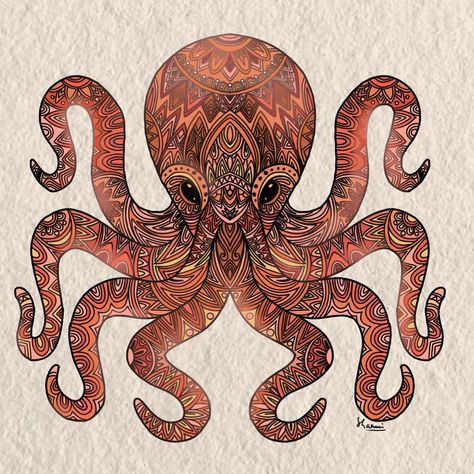 Fifth entry #7mandalaschallenge Prompt 5: octopus 🐙 mandala #lovesformandalaart #mandalabysharmi🦋 Octopus, Quick Saves