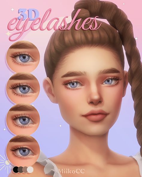 3D eyelashes ☆*:｡Part 4 | Miiko on Patreon Sims 4 Cc Vilitigo Skin, Sims 4 Nails, Mods Sims 4, Los Sims 4 Mods, Sims 4 Cc Eyes, Sims 4 Cas Mods, The Sims 4 Skin, Makeup Cc, Pelo Sims