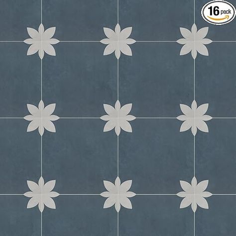 Amazon.com: Inno Stickers Peel and Stick Floor and Wall Tile for Bathroom Kitchen SPC Vinyl Self Adhesive Flooring Tile 9x9In Blue Flower Encaustic Patterned Groutble Backsplash Tile, 16 Tiles, 9.12 Sq Ft. : Tools & Home Improvement Peel Stick Floor Tile, Tile For Bathroom, Stick Tile Backsplash, Peel And Stick Tiles, Luxury Vinyl Tile Flooring, Stick Tiles, Peel And Stick Floor, Patterned Tiles, Peel And Stick Backsplash