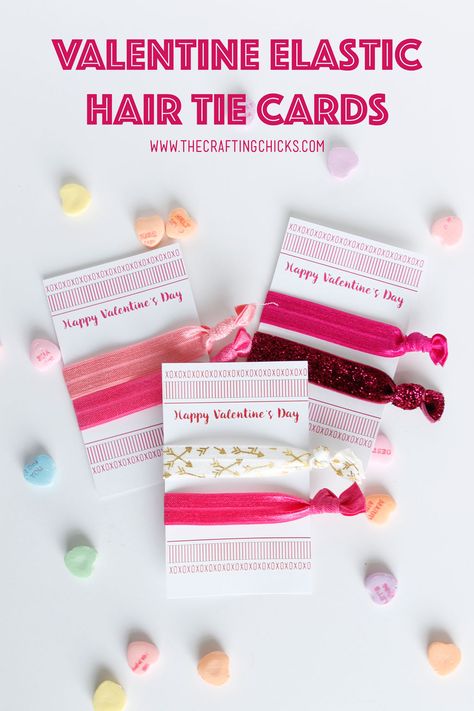 Valentine Elastic Hair Tie Cards are a homemade gift friends will for sure use. Just use this printable and make the hair ties and you're all set. Candy Valentines, Valentines Day Gifts For Friends, February Valentines, Valentine's Day Printables, Happy Valentines Day Card, Diy Gifts For Friends, Kids Class, Super Gifts, Valentines School