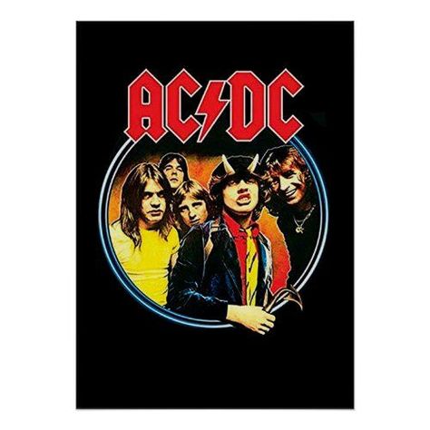 $17.45 | AC/DC #acdc, angus, malcolm, young, classic, rock, heavy, metal Acdc Artwork, Acdc Angus Young, Bell Logo, Highway To Hell, Iconic Album Covers, Group Pictures, Rock Legends, Music Design, Make Your Own Poster