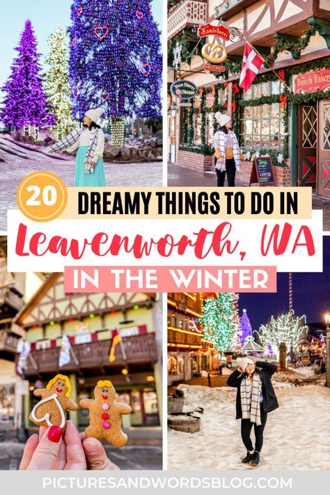 Things To Do In Seattle Washington Winter, Washington In Winter, Levingworth Washington, Washington State In December, Leavenworth Washington Winter Outfits, Seattle Washington Things To Do Winter, Seattle In December, Levenworth Washington, Christmas In Washington State