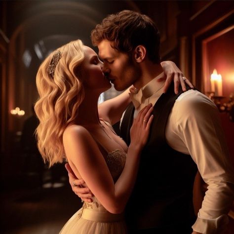 Mikaelson Mansion The Vampire Diaries, Klaroline Kiss, Salvatore Mansion, Klaus And Caroline Kiss, Klaroline Tvd, Pics Poses, Klaus And Caroline, I Have A Boyfriend, Colour Shades