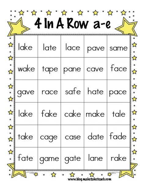 Classroom Freebies Too: Magic e 4-In-A-Row Magic E Rule, 4 In A Row Game, 4 In A Row, Cvce Words, Long Vowel, Magic E, Classroom Freebies, Long Vowels, Phonics Words