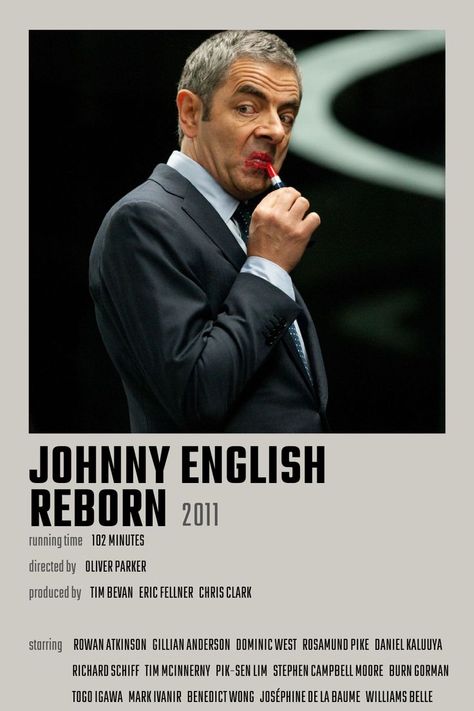 Stephen Campbell Moore, Johnny English Reborn, Johnny English, English Posters, Movie Hacks, Iconic Movie Posters, Movie Wall Art, Charlies Angels, English Movies