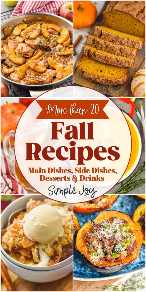 These great recipes are made with your favorite fall flavors like apples, pumpkins, and cranberries. You will love these desserts, drinks, and savory recipes all fall long. These recipes are simple to make and use all of your favorite fall-harvested items. Flavors Of Fall, Good Fall Recipes, Fall Grocery List, Pumpkin Granola Recipe, Best Fall Recipes, Seasonal Meals, Easy Fall Dinner Recipes, Desserts Drinks, Easy Cranberry Sauce