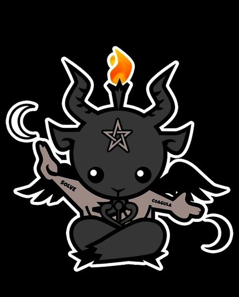 Baphomet Phone Wallpaper, Chibi Baphomet, Baphomet Art, Cute Baphomet, Dark Kawaii, Play List, Cute Tattoos, Dragon Ball Z, Loki