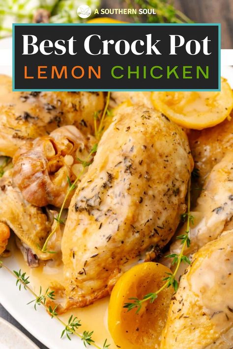 Crock Pot Creamy Lemon Garlic Chicken, Crockpot Lemon Butter Garlic Chicken, Crockpot Lemon Garlic Butter Chicken, Slow Cooker Creamy Lemon Herb Chicken Delish, Crock Pot Lemon Chicken, Crock Pot Lemon Garlic Butter Chicken Thighs, Lemon Chicken Crockpot, Crockpot Lemon Chicken, Cheap Lunch