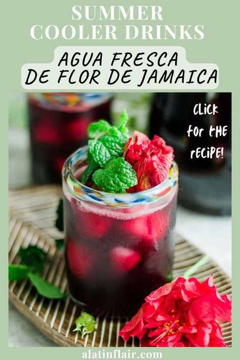 Beat the summer heat with this refreshing AGUA FRESCA DE FLOR DE JAMAICA! 🍹☀️ This classic Mexican drink is made with tart hibiscus flowers. One of those SUMMER COOLER DRINKS perfect for sipping poolside or enjoying on a hot summer day. Trust us, your taste buds will thank you!
CLICK FOR THE RECIPE! 🍽️ Jamaica Juice Recipes, Jamaica Agua Fresca, Jamaica Drink Recipe, Hibiscus Juice Recipe, Homemade Agua Fresca, Jamaica Drink, Hibiscus Recipe, Flowers Mexico, Hibiscus Iced Tea