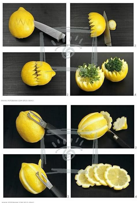 Food Garnish, Fruit Platter Designs, Decorações Com Comidas, Lemon Flowers, Fruit And Vegetable Carving, Amazing Food Decoration, Catering Ideas Food, Vegetable Carving, Amazing Food Art