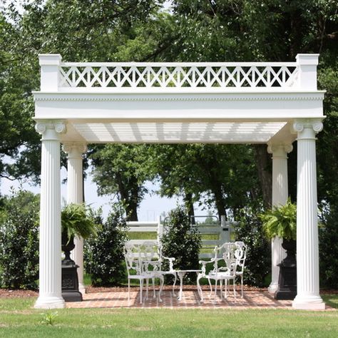 Stone Gazebo, Landscaping Around Patio, Greenhouse Conservatory, Greek Revival Architecture, Patio Pictures, Revival Architecture, White Lake, Garden Gazebo, Patio Landscaping