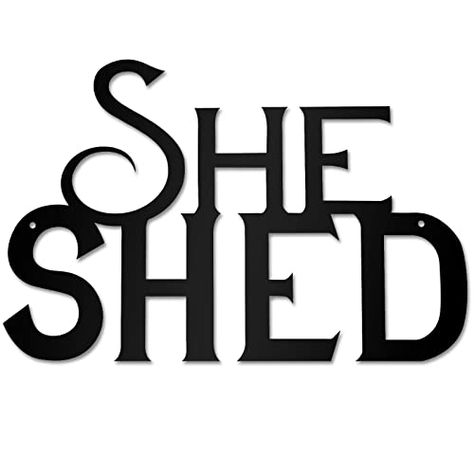 She Shed Metal Cut Sign She Shed Sign Decor Wall Art Farmhouse Wall Sign Woman Cave Hanging Home Door Decoration for Home Kitchen Garden Women Cave Present for Girlfriend Ladies She Shed Signs, Women Cave, She Shed Decor, Shed Decor, Present For Girlfriend, Shed Signs, Babe Cave, Wall Art Farmhouse, Woman Cave