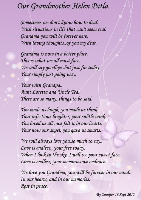 grandma poems for funerals | ... ll be saying at my Grandmother's funeral - Post & Critique Poetry Grandmother Poem, Eulogy Quotes, Grandma Poem, Remembrance Poems, Writing A Eulogy, Grandmother Quotes, Mother Poems, Grandma Quotes, Best Poems