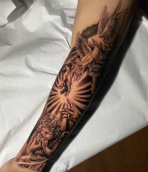 Shen Long Tattoo, Half Sleeve Tattoos Forearm, Half Sleeve Tattoos Drawings, Men Tattoos Arm Sleeve, Mens Shoulder Tattoo, Tattoo Inspiration Men, Forearm Sleeve Tattoos, Cool Forearm Tattoos, Half Sleeve Tattoos For Guys