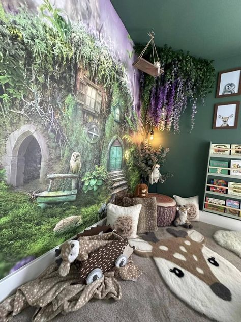 DIY Enchanting Kids Room Design Offers Endless Potential Forest Girls Room, Enchanted Forest Kids Room, Fairy Nook, Woodsy Bedroom, Maine Beach House, Forest Kids Room, Enchanted Forest Bedroom, Tree Bedroom, Forest Bedroom