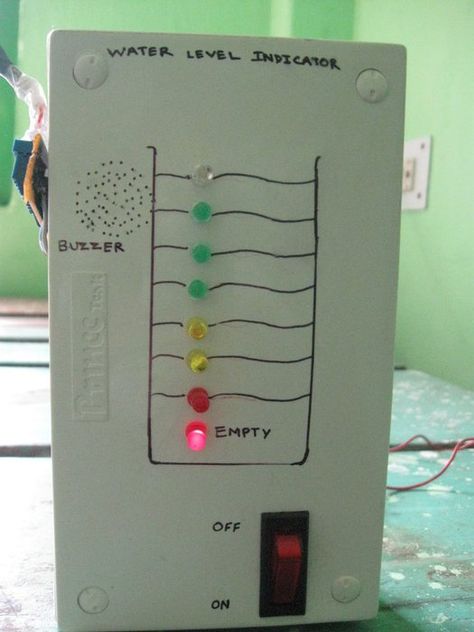 Water Level Indicator, Diy Gadgets, Diy Tech, Raspberry Pi Projects, Pi Projects, Electronic Circuit Projects, Electrical Projects, Diy Water, Electronics Projects Diy