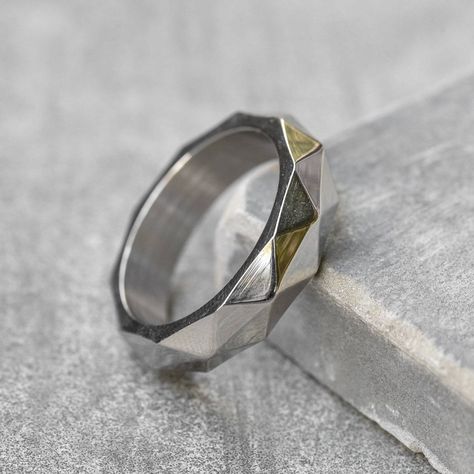 Mens Stainless Steel Rings, Rings Black, Ring Man, Mens Rings Fashion, Faceted Ring, Mens Rings, Dry Creek, Rings Fashion, Stainless Steel Ring