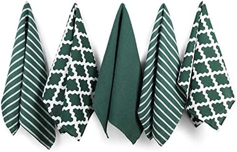 Kitchen Linens Dish Towels, Green Towels, Tea Towel Set, Kitchen Towel Set, Stylish Kitchen, Kitchen Set, Cotton Tea Towels, Kitchen Linens, Kitchen Sets