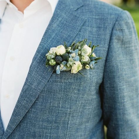 Floral Pocket Square, White Pocket Square, White Boutonniere, Green Orchid, White And Blue Flowers, June Wedding, Floral Pocket, Pastel Floral, Wedding Floral