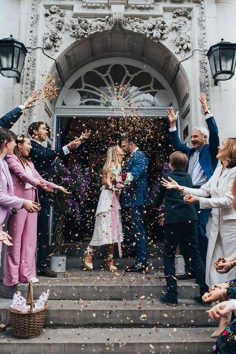 Throwing Confetti, Soft Pink Wedding, Registry Office Wedding, Chelsea Wedding, Wedding Send Off, Wedding Poems, Wedding Exits, City Hall Wedding, Rock My Wedding