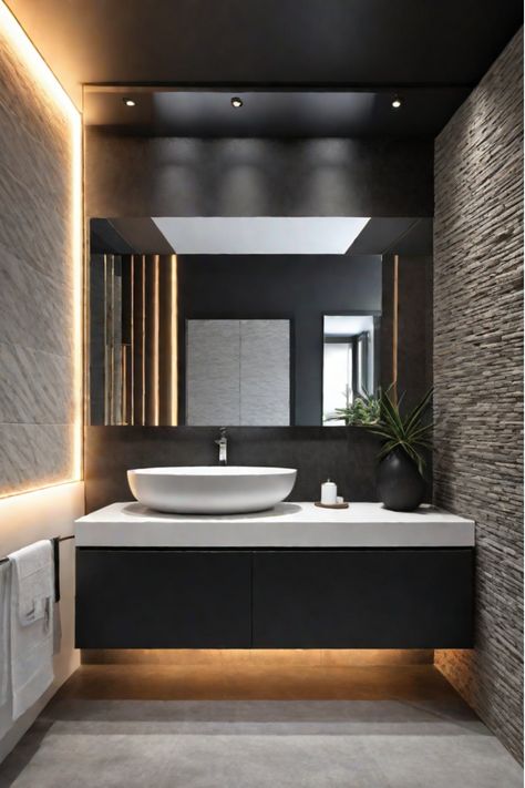 Bathroom vanity with double sinks Vanity With Vessel Sink, Sink And Vanity, Bathroom Finishes, Floating Sink, Stunning Bathrooms, Pedestal Sink, Vessel Sink Bathroom, Wood Vanity, Sink Bathroom