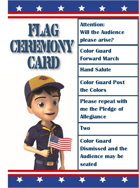 Wolf Flag Ceremony Announcer Card Cub Scout Flag Ceremony, Cub Scout Skits, Cub Scout Games, Boy Scout Activities, Cub Scouts Wolf, Scout Games, Cub Scouts Bear, Tiger Scouts, Cub Scouts Tiger