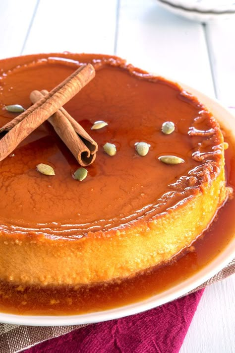 Cream Cheese Flan, Pumpkin Flan, Flan Cake, Pumpkin Pie Cheesecake, Puerto Rico Food, Most Popular Desserts, Boricua Recipes, Pie Cheesecake, Pumpkin Pie Recipe