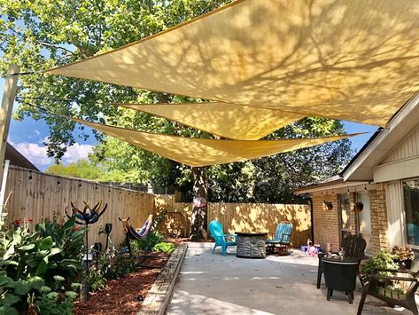 Creative Sun Shade Ideas For Balconies And Patios | Jayne Thomas Sail Canopies, Yard Deck, Sun Shade Sail, Right Triangle, Shade Sails, Sun Sail Shade, Patio Shade, Deck Garden, Shade Sail