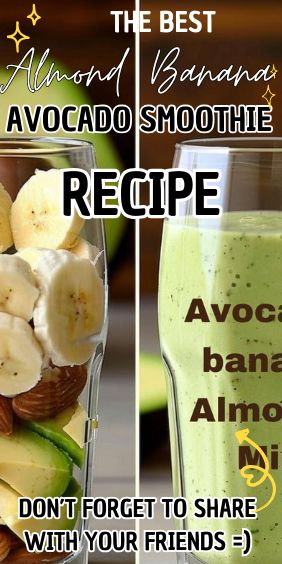 Banana Smoothy Recipes, Smoothie With Avocado And Banana, Almond Banana Avocado Smoothie, Ag1 Smoothie, Avacodo Smoothie Recipe, Avocado Smoothie Recipe Healthy, Smoothie Recipes Avocado, Smoothies With Avocado, Avacodo Recipe Idea Healthy