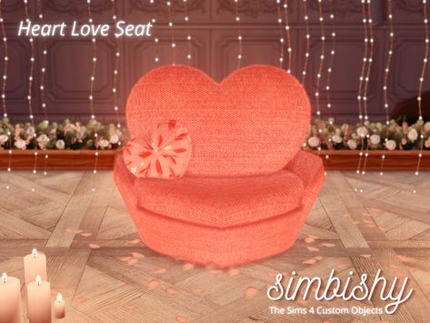 Sims 4 Cc Heart Furniture, Sims 4 Pink Cc, Blow Up Furniture, Pink Princess Room, Sims4 Furniture, Sims Furniture, The Sims 4 Lots, Ts4 Mods, Furniture Cc