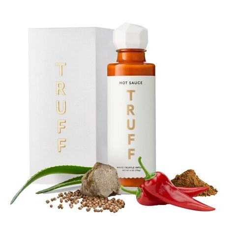 Perfect for a stocking stuffer! TRUFF White Truffle Infused Hot Sauce, 6 OZ Truffle Hot Sauce, Black Truffle Oil, White Truffle Oil, Gourmet Salt, Red Chili Peppers, Truffle Oil, White Truffle, Black Truffle, Chilli Pepper